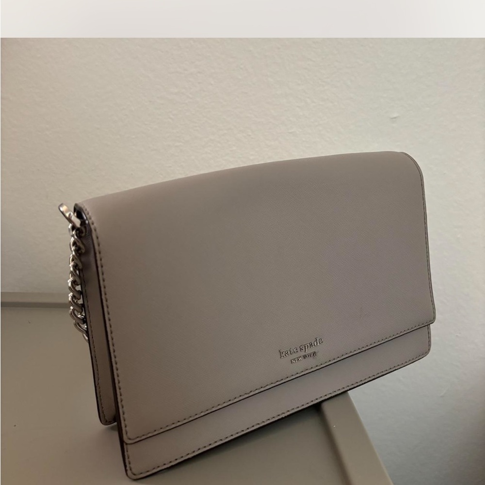 Kate Spade Grey Purse with crossbody extender included